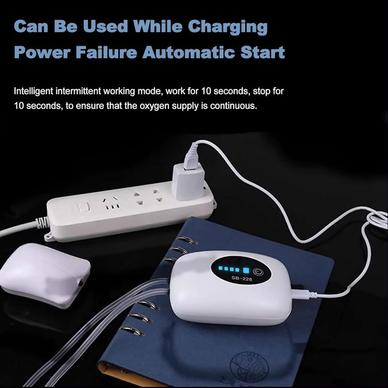 APPLAYERR Dual Outlet Fish Pump Quiet 30-40Db Operation Usb Charging Design For Indoor Aquarium Fish Farming Water Circulation System