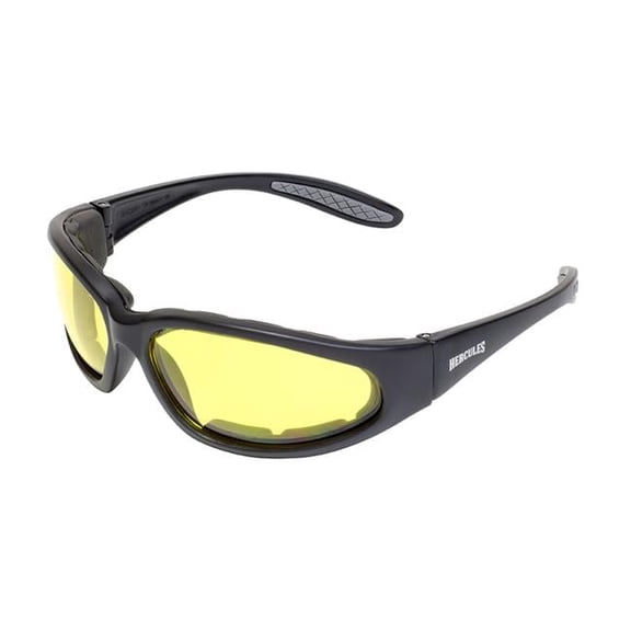 HERC1PLYTA-F Hercules 1 Plus Matte Black Frame & Yellow Tint Antifog Lenses Safety Glass