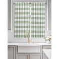 thumbnail image 4 of Sage Green Check Bedroom Curtains 63 Inches length, Modern Rustic Green Buffalo Plaid Window Treatment Curtain Drapes, Rod Pocket Curtain Panels for Living Room Kitchen, 42"x63", 2 Panels, 4 of 7
