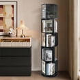 thumbnail image 3 of Bloddream 5 Tier Rotating Bookshelf,360° Display Wood Spinning Bookshelf, Vertical Bookcase Storage Round Carousel for Space-Saving,Corner Book Shelf for Home,Office, Bedroom, Black, 3 of 7