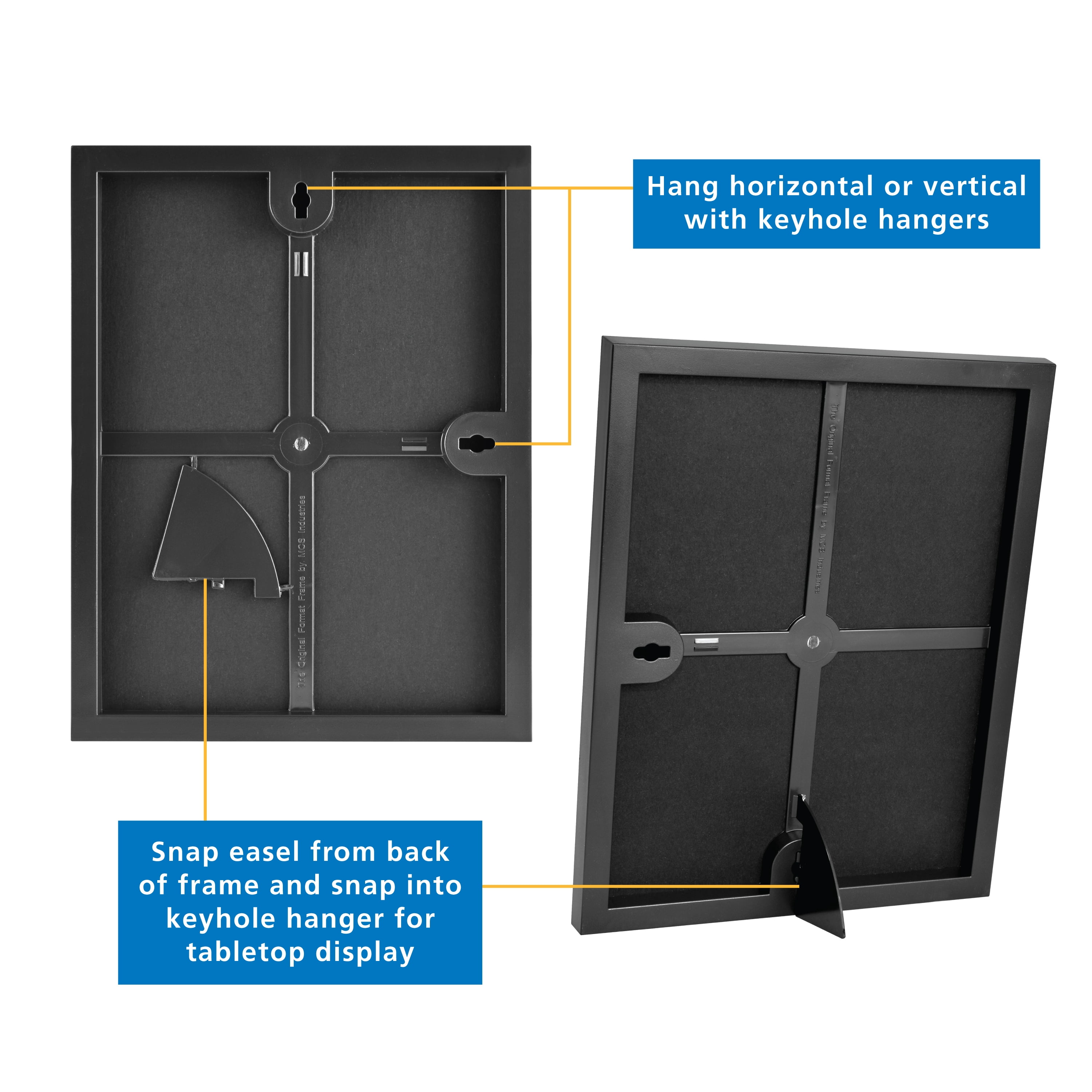 (6 pack) Mainstays – 8x10 Picture Frame – Black Front Loading Wall or Tabletop Photo Frame