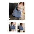 thumbnail image 2 of Firefly hope Bolso de hombro tejido para mujer, bolso de mano y neceser, elegante bolso de playa de verano, 47 x 2 x 37 cm (azul), 2 of 4