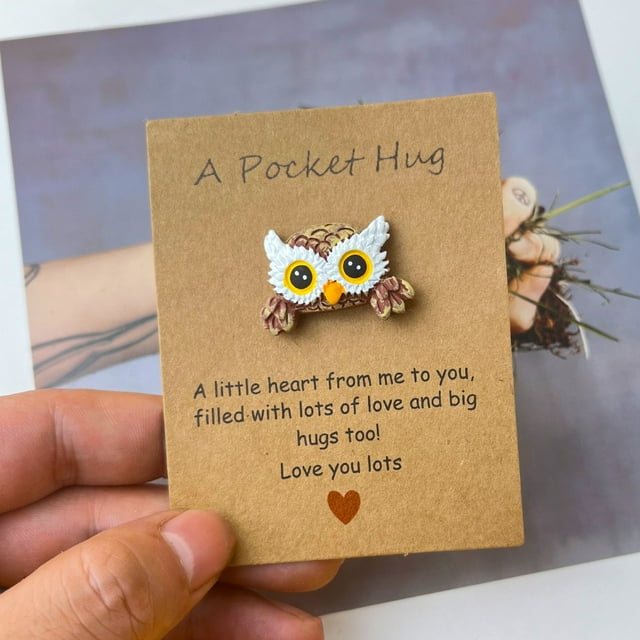 Fiudx Regalos de Apoyo Emocional, Adorable Juego de Tarjetas de Bolsillo, Recuerdo de Bolsillo de Resina, Mensajes Positivos E Inspiradores, Un Detalle para Regalar En Cualquier Momento, Calidez para