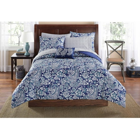 Mainstays Jaipur Paisley Bed in a Bag Set, Blue - Walmart.com