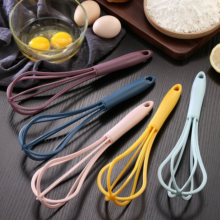 Egg Beater Manual Hand Mixer Red Stainless Steel Wire Whisk Silicone  Non-Slip Handle Kitchen Tools Baking Cooking Mixing Tools Frother Foam Maker