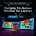 thumbnail image 3 of Docooler Portable Triple-screen Monitor 15.4 inch Easy Installation 1920*1080 Resolution for 15-17 inch Laptop Expansion Screen, 3 of 7