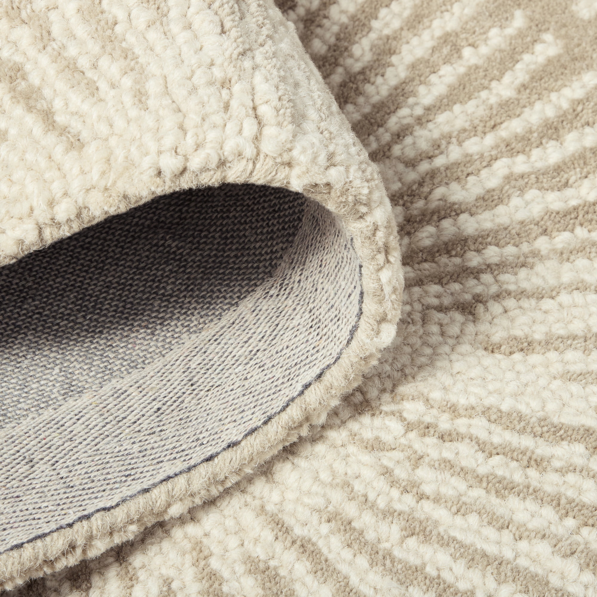 NICOLE MILLER NEW YORK Kendall Slinky Geo Handcrafted Area Rug, 100% Wool Rug, Taupe, 6'x9'