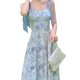 thumbnail image 3 of Vestido largo con tirantes finos, vestido largo con tirantes finos, vestido largo de verano para mujer, características de vanguardia, 3 of 9