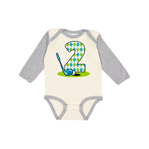 Inktastic Argyle Golf 2nd Birthday Boys Long Sleeve Baby Bodysuit