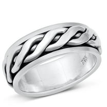 Sterling Silver Mens Celtic Knot Spinner Ring 925 Band 8mm Jewelry Female Male Unisex Size 9