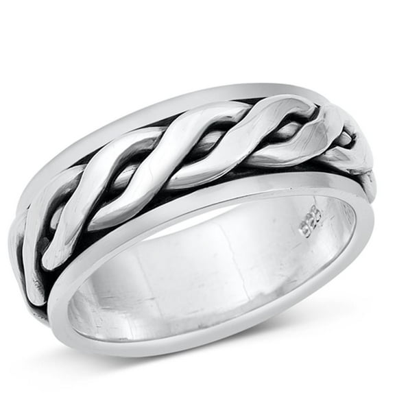 Sterling Silver Mens Celtic Knot Spinner Ring 925 Band 8mm Jewelry Female Male Unisex Size 11