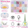 thumbnail image 4 of 704Pcs Glass Beads Bracelets Kit 8mm 24 Color Small Craft Beads  Glass Beads with Elastic String Bracelet Making Kit Crackle Glass Beads for DIY Bracelets Necklaces Double Color, 4 of 11