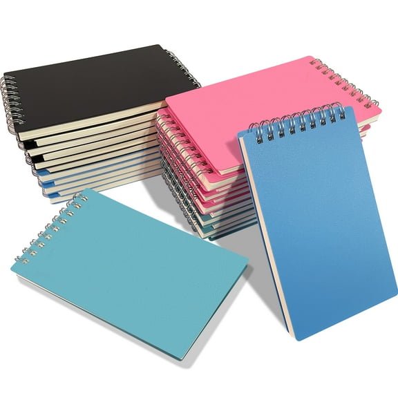 OSIMIG 24 Packs Small Pocket Spiral Notebooks, Bulk  3.5 x 5.5 Inch,  4 Colored, 60Sheets