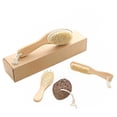 thumbnail image 2 of Naiovety Juego de baño de 4 Uds., cepillo de doble cara, traje de piedra pómez, guantes de madera, herramientas de hidratantes, caja de Juegos de accesorios de baño Naiovety HA074796-00, 2 of 6