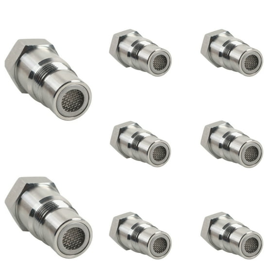 8pcs Connector M18x1.5 Thread Adapter Straight Oxygen Sensor Stainless Steel
