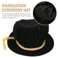 thumbnail image 2 of Graduation Hat Simple Ceremony Doctor Tam Exquisite Fringe Adult Cap Usa Hats Velvet Women's, 2 of 6