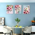 thumbnail image 6 of Flower Canvas Wall Art for Bedroom Woman Wall Decor Pink White Flowers Picture 3 Piece Framed Artwork Modern Plant Floral Canvas Prints for Kitchen Home Bathroom Girls Room Wall Decoration 12"x16", 6 of 6
