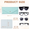thumbnail image 2 of Funda de gafas de cuero con botón y paño de limpieza para hombres y mujeres, estuches para gafas de sol (azul claro), 2 of 6