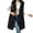 Black, variant on Long Puffer Vest for Women Longline Hooded Padded Vest Snap Zip Up Quilted Sleeveless Jacket Winter Coats for Women with Pockets for Fall Winter Outdoor Casual Daily Wear