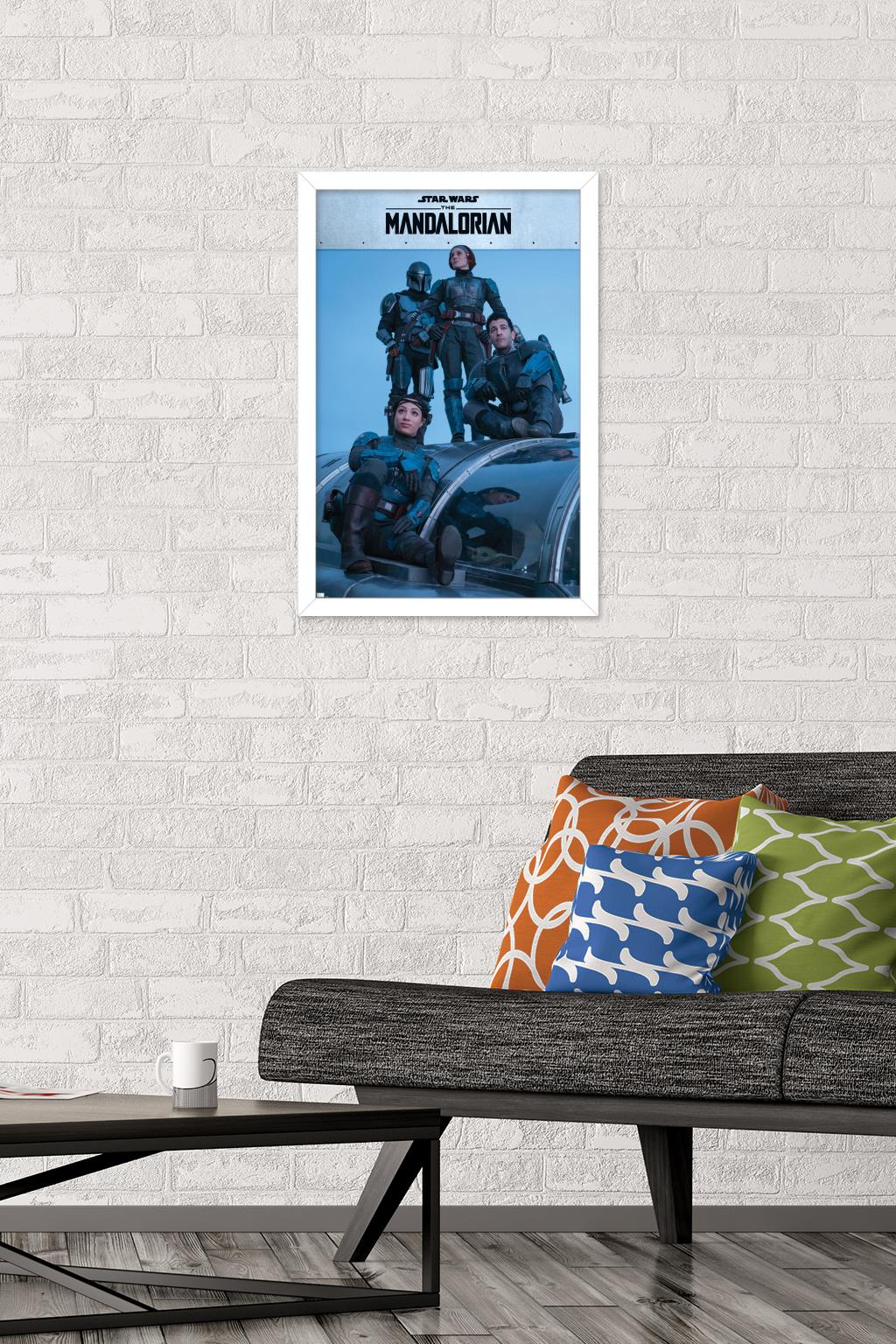 Star Wars: The Mandalorian Season 2 - Mandalorian Group Wall Poster, 14.725" x 22.375", Framed