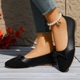 thumbnail image 3 of Rokment Women's Bowknot Ballet Flat Dressy Shoes Stylish Simple Color Block Ballerina Dress Slip on Loafers Casual Comfortable Walking Low Heels Fall Black Size 7.5, 3 of 5