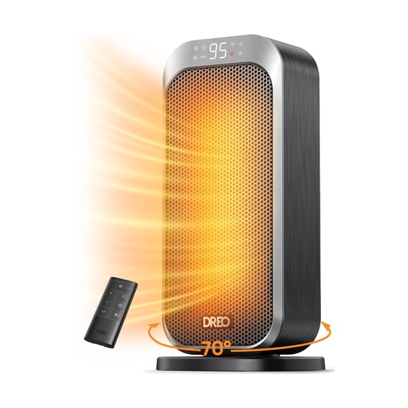 Quiet Space Heater, 1500W Portable Heaters for Indoor Use with Remote, 70° Oscillation, Fast and Safety Electric PTC Ceramic for Desk Office Bedroom, 12H Timer