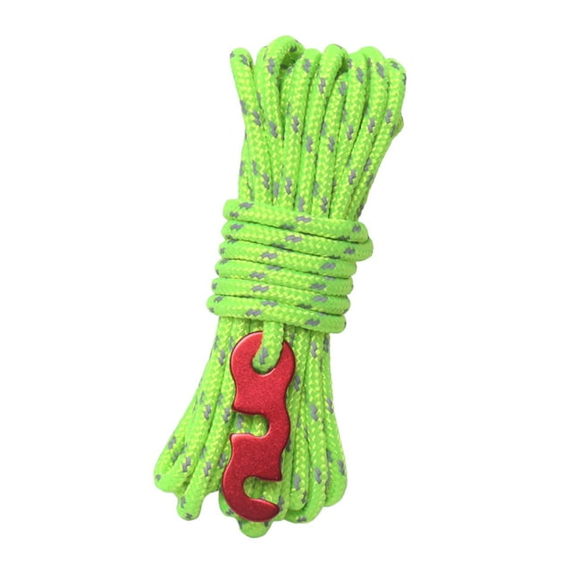 Cuerda de nailon reflectante Zulema Guy Lines 13 pies ajustador accesorio esencial Verde 4M-4mm Cuerda de viento de tienda
