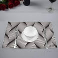 thumbnail image 2 of YUSDECOR Modern Decor Geometric Waves Abstract Ripple Monochrome Placemats Table Mats for Dining Room Kitchen Table Decoration 12x18 inch,Set of 4, 2 of 4