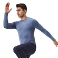 thumbnail image 5 of CawBing Men's Long Sleeve Compression Shirt Quick Dry Breathable Running Workout T Shirt Stretchy Tight Sports Top, Side Breathable Patchwork S-2XL, 5 of 7