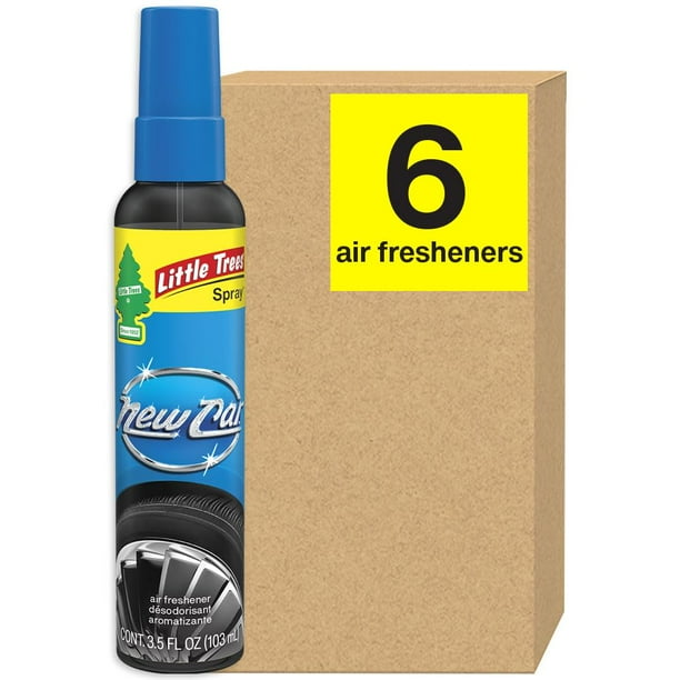 Ambientador para coche Little Trees Spray con aroma a coche nuevo, 100 ml, 6 unidades