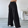 thumbnail image 5 of Women's high-waisted loose-fitting business casual work pants, long straight-leg suit pants, formal trousers, 5 of 8