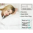 thumbnail image 3 of GOLD TEXTILES Bulk Pack of 24 Polycotton Queen Size Pillowcases, White T200-21"x36" (Fits up-to 20" X32" Pillow)- Ideal for use in Hotels,Hospitals, School Projects and More (24, Queen), 3 of 6