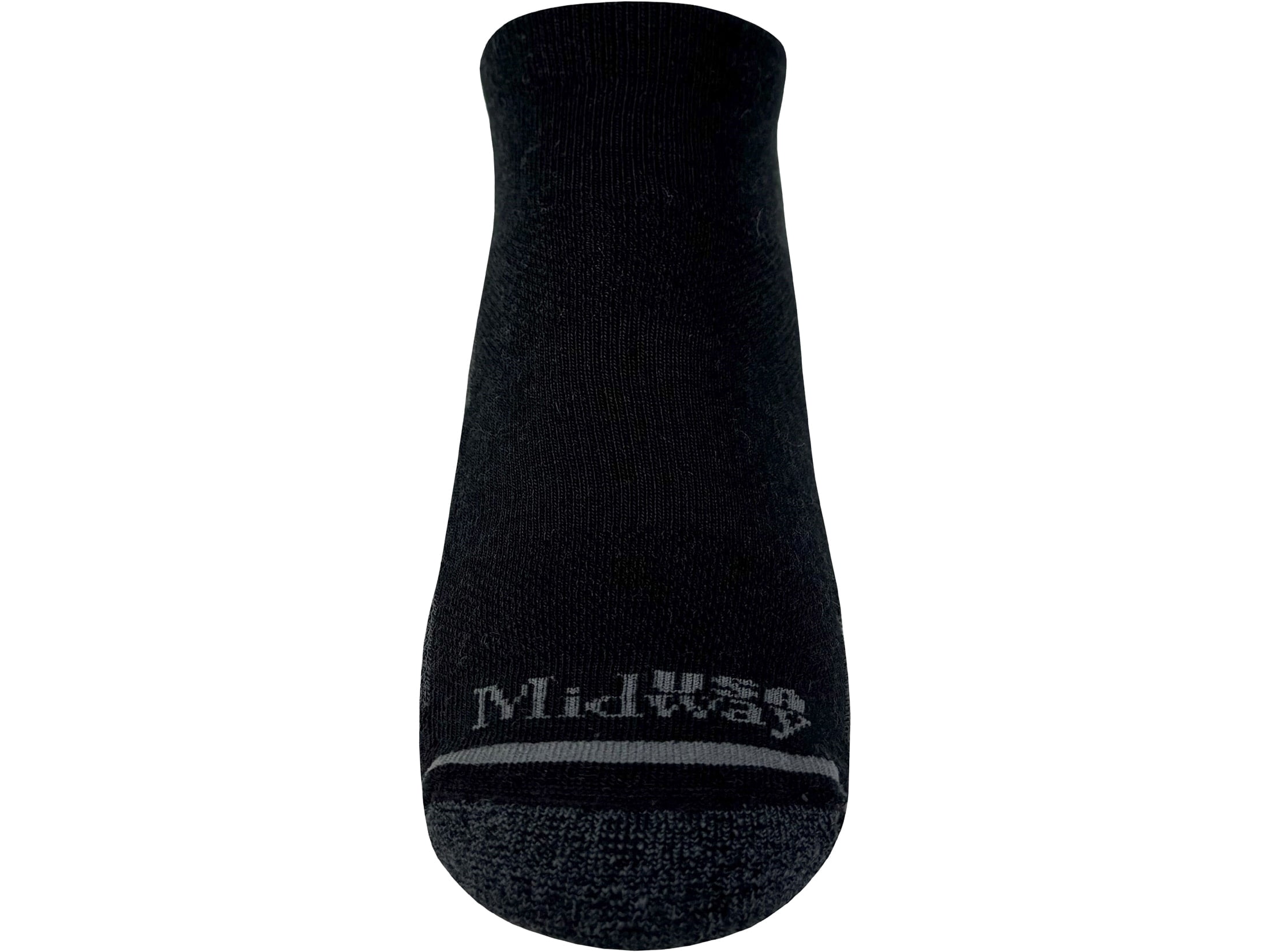 MidwayUSA Men's Lightweight Ankle Socks Merino Wool Black/Gray Large 2 Pairs