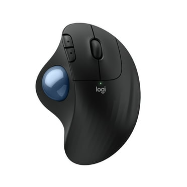 Logitech ERGO M575S Wireless Trackball Mouse, Wireless Ergonomic Mouse With Bluetooth and Encrypted Dongle, Black/Blue Ball