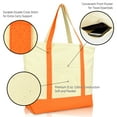 thumbnail image 3 of DALIX 22" Cotton Canvas Bag Beach Shopping Zipper in Orange, 3 of 6