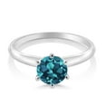 thumbnail image 2 of Gem Stone King 18K White Gold London Blue Topaz Solitaire Engagement Ring for Women (1.33 Cttw, Gemstone November Birthstone, Round 6.5MM, Size 8), 2 of 5