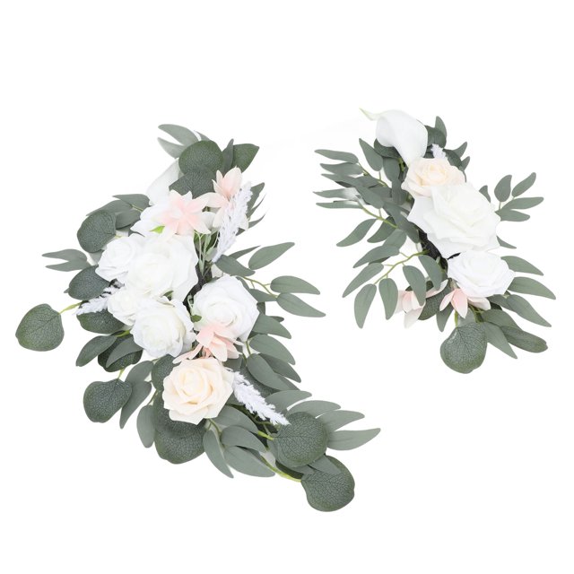 2pcs Lifelike Wedding Arch Flowers Fadeless Exquisite Decor with Convenient Clips for Indoors Outdoors