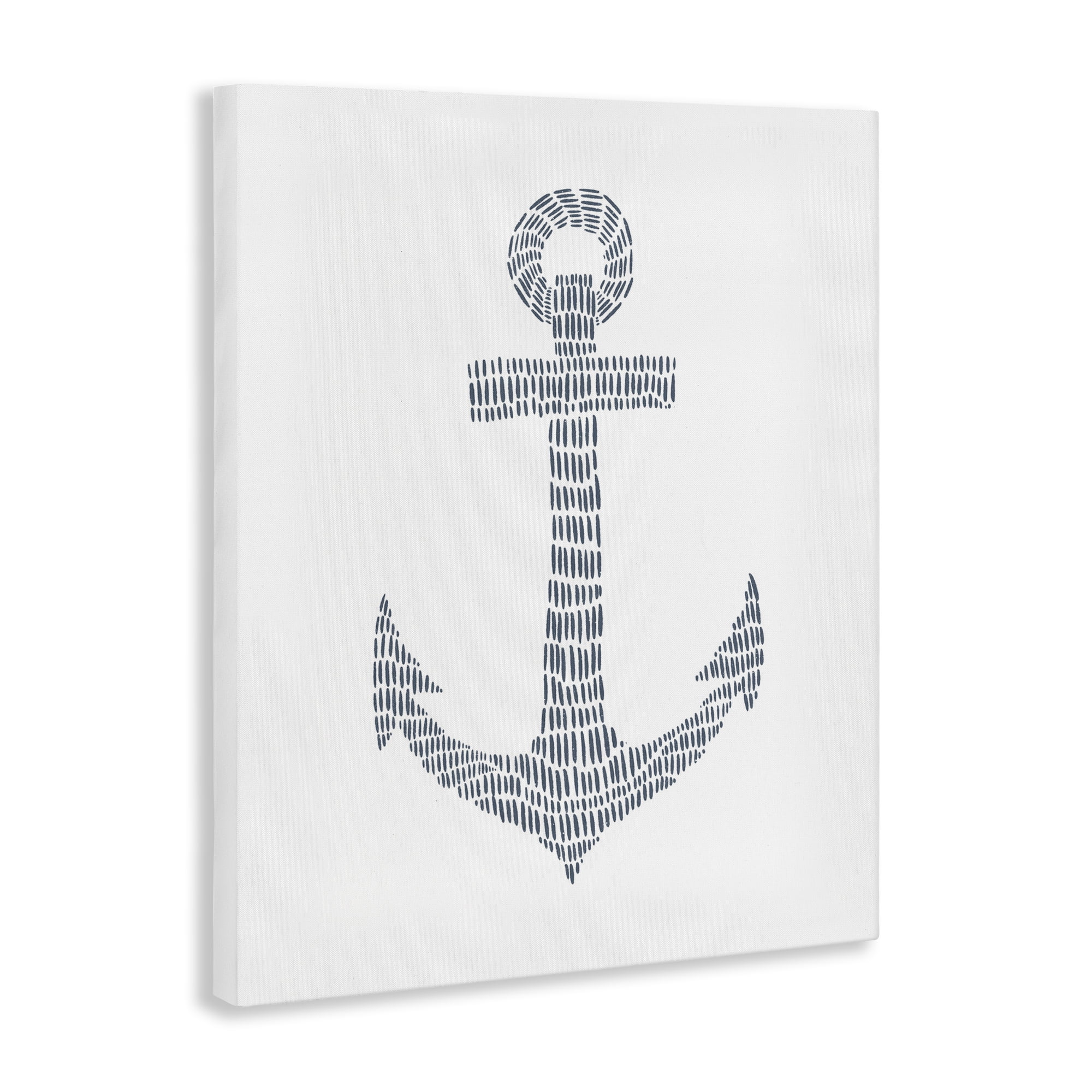 Stupell Industries Minimal Nautical Anchor Coastal Painting Gallery Wrapped Canvas Art Print Wall Art, 24 x 30