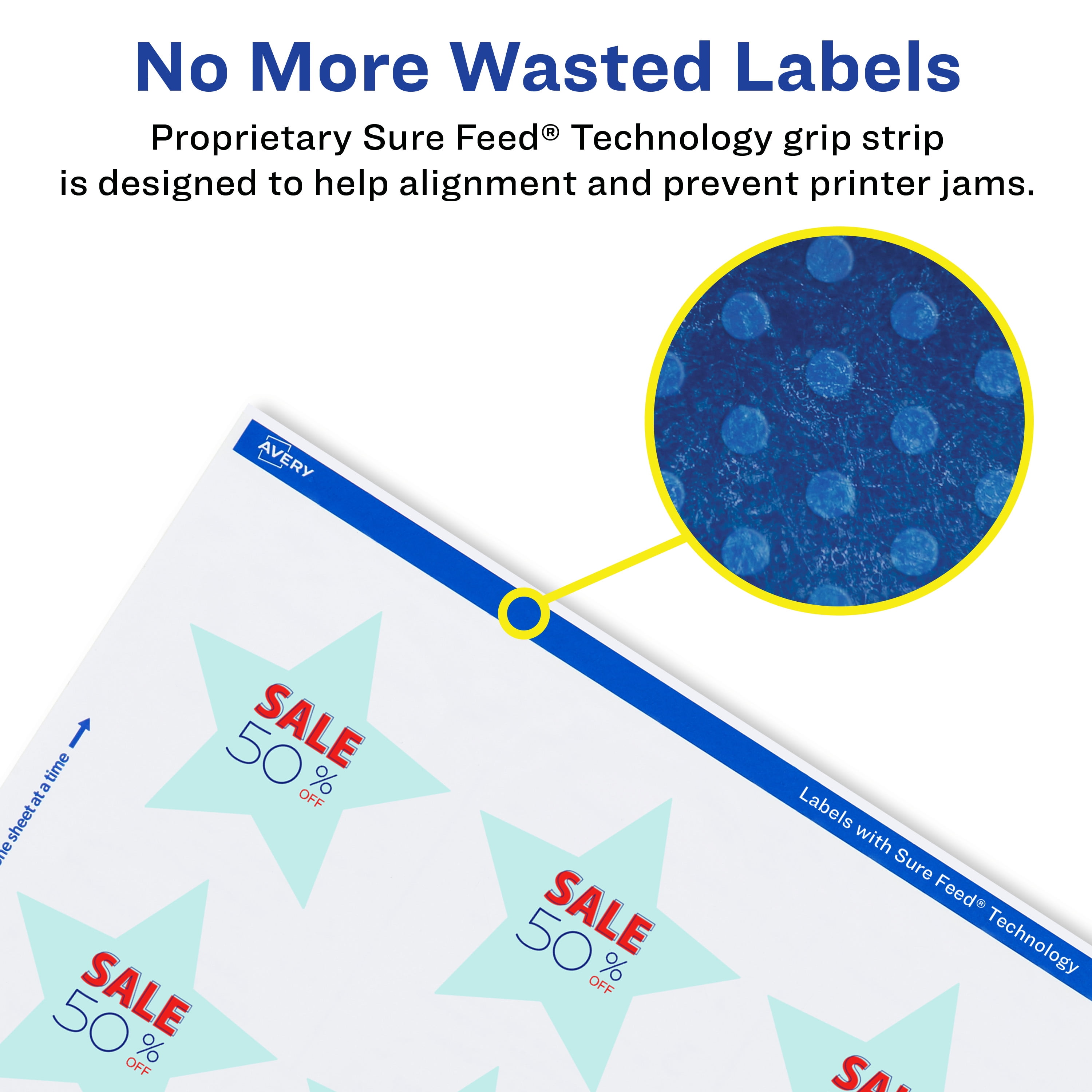 Avery 2-1/4" x 2-3/8" Waterproof Star Labels, 300 Labels