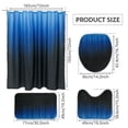 thumbnail image 3 of Dznils Black and Blue Ombre Shower Curtain Set with Rug, 16pc Modern Bathroom Decor Set, 72" x 72", 3 of 11