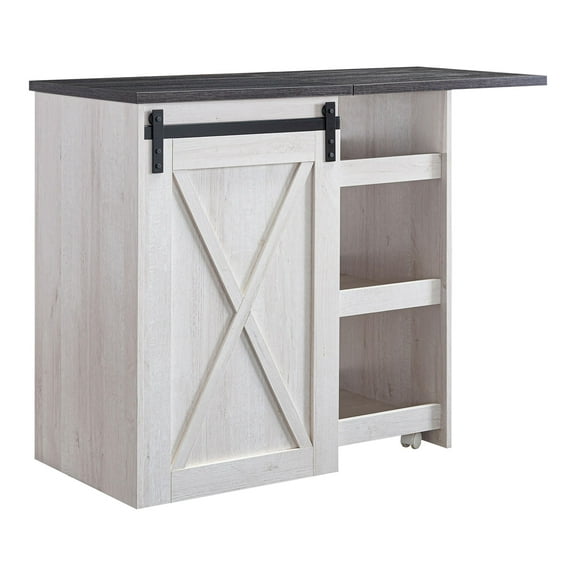 Furniture of America Palvery Transitional Wood Expandable Home Bar in White Oak