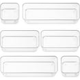 thumbnail image 2 of PYYNA-Six Pieces - Clear Plastic Drawer Organizer Bins - Stackable, Non-Slip, 3 Sizes, 2 of 4