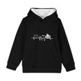 thumbnail image 6 of CBASIHI Girls Halloween Hooded Sweatshirts with Pockets Casual Cute Pumpkin Print Long Sleeve Fleece Pullover Hoodies Black 8 T, 6 of 7
