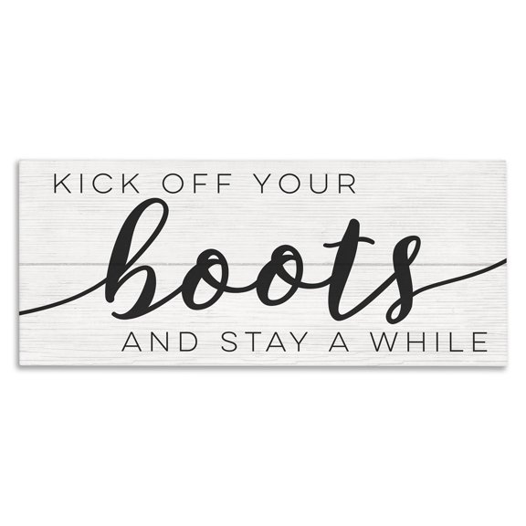 Stupell Industries Rustic Lodge Rustic Kick Off Your Boots Sign Canvas Art, 24 x 10, by Lil' Rue