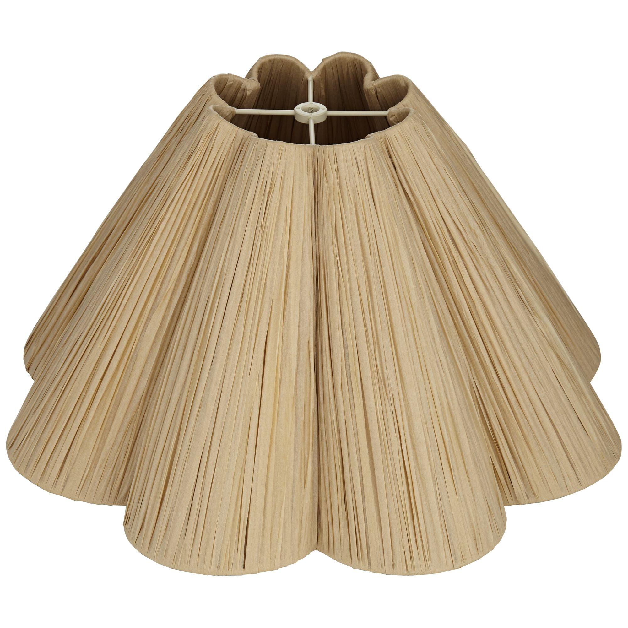 Springcrest 6" Top x 18" Bottom x 10" High x 10" Slant Lamp Shade Replacement Large Wave Empire Lafite Paper Spider Harp Finial