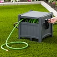 thumbnail image 3 of Suncast 100' Resin Garden Hose Reel & Hideaway Outdoor 33 Gal Garbage Bin, Cyberspace, 3 of 12