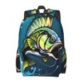 thumbnail image 2 of Disketp Largemouth Bass Fish Mochila Escolar de Gran Capacidad y Peso Ligero, Mochila de Viaje Ideal para Escuela, Trabajo y Uso Diario, Cómoda y con Estilo, 2 of 8