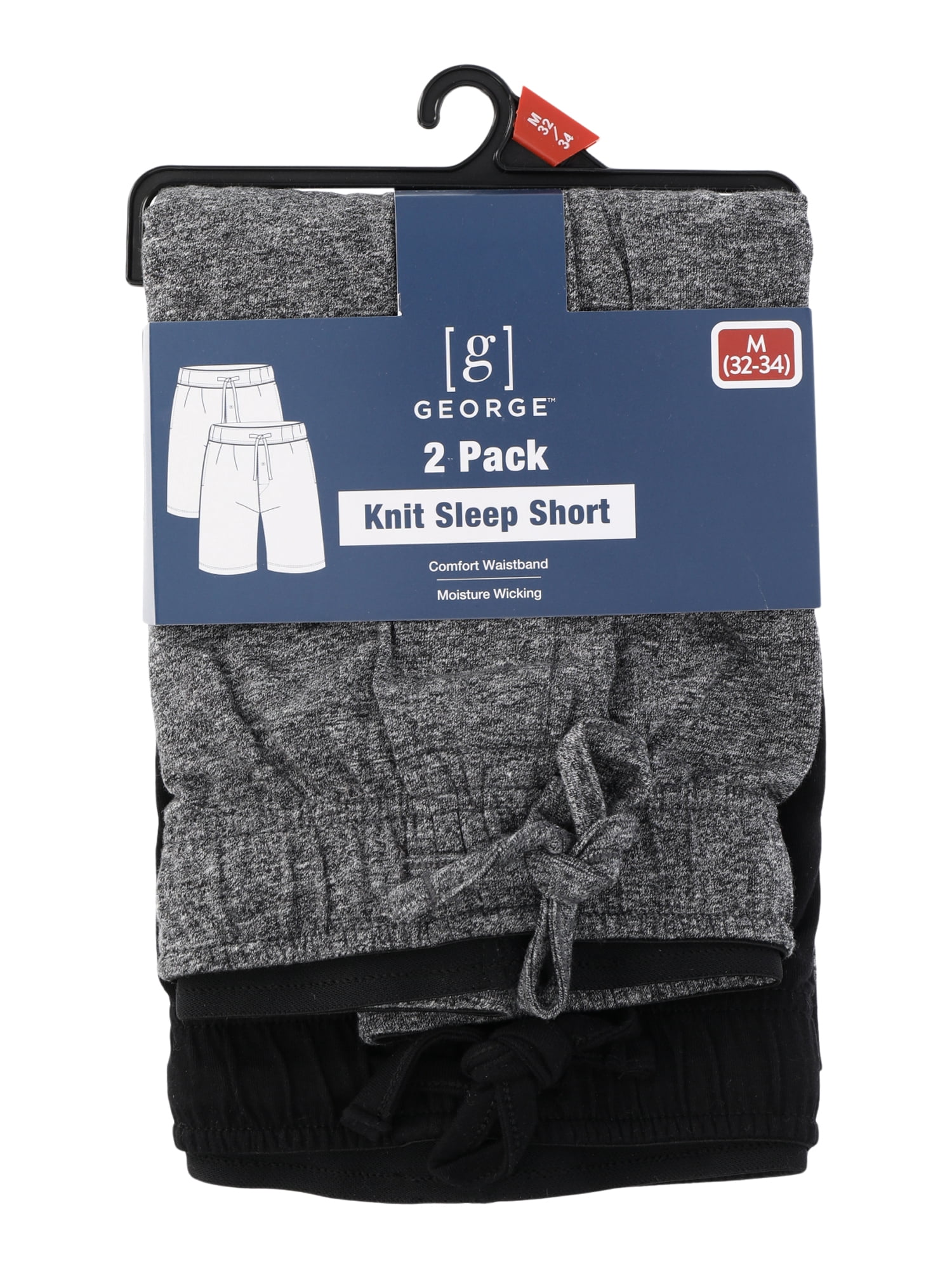 George Men's Knit Jam Sleep Shorts, 2-Pack, Sizes S-2XL