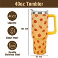 thumbnail image 5 of 40 oz Fall Tumblers with Handle and Straw, Pumpkin 40oz Stainless Steel Vacuum Insulated Travel Coffee Mug Cup Water Bottle, Thanksgiving Autumn Decor Stuff Accessories Gifts for Women, 5 of 6