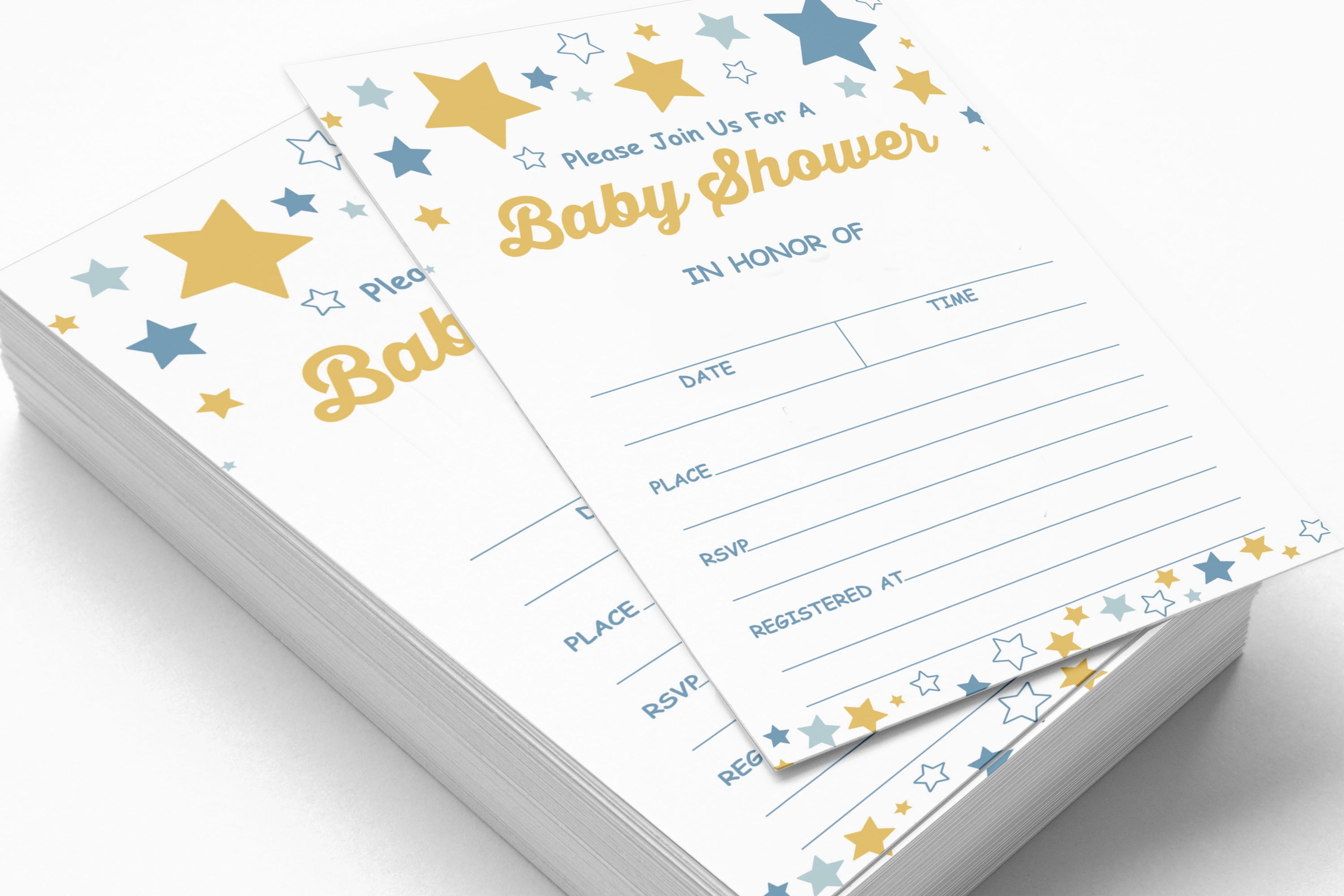 Inkdotpot 30 Fill In StyleBaby Shower Invitation Cards Gender Neutral Twinkle Twinkle Little Star Blank Invites